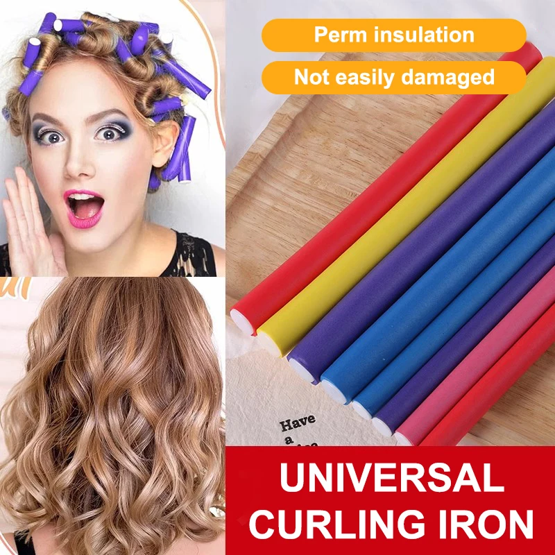 10pcs No Heat Hair Curling Rod Soft Foam Bendy Flexi Rollers Twist Curls Makers Professional Hair Styling Tools For Women