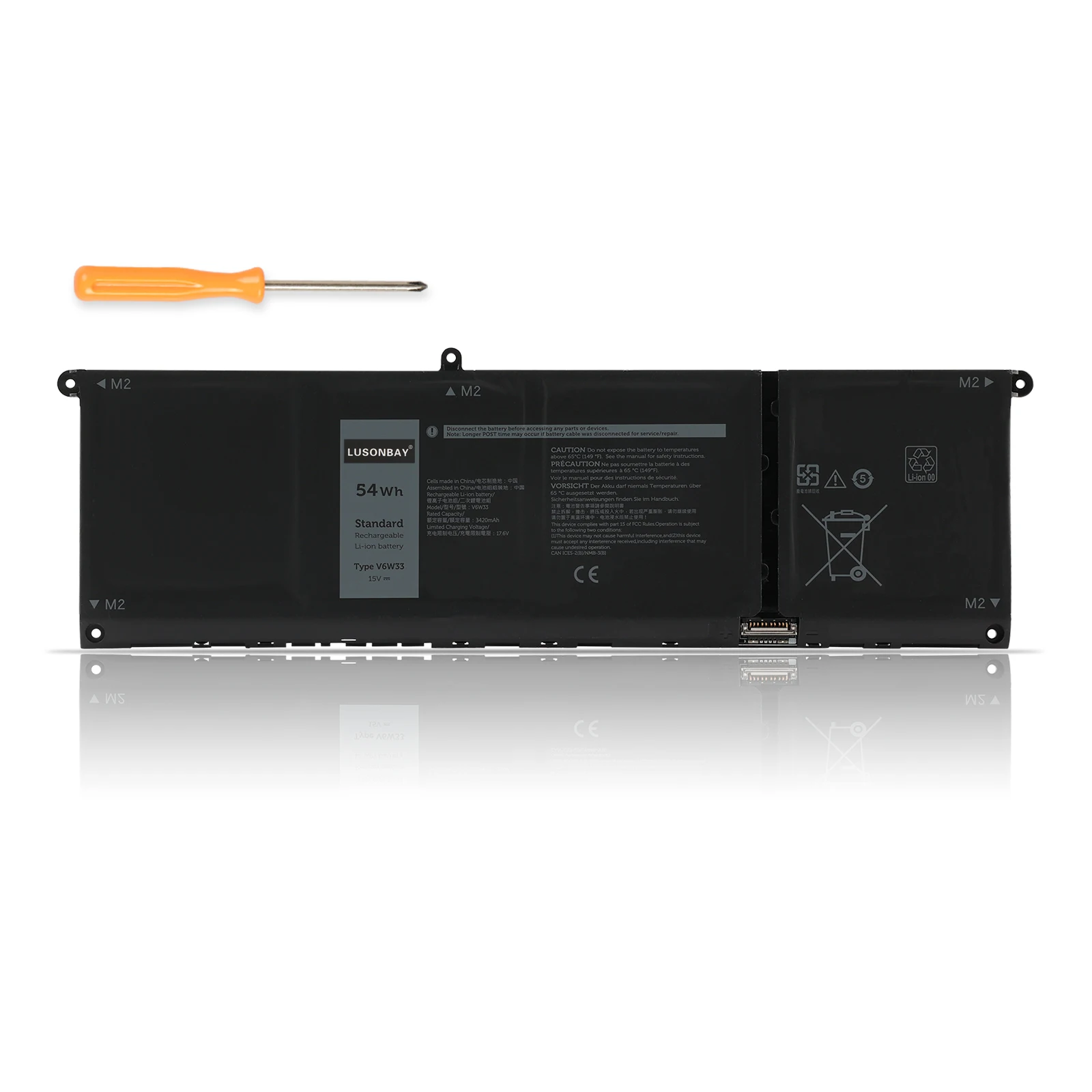 LUSONBAY V6W33 54Wh G91J0 41Wh Battery for Dell Inspiron 5510 5515 5310 5415 5418 3510 3511 3515 5410 2-in-1 7415 2-in-1 Series