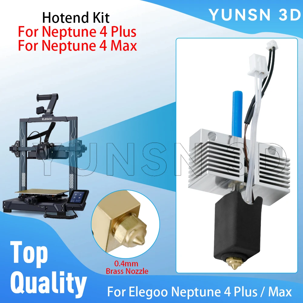 

Hotend Kit For ELEGOO Neptune 4 Plus High-Speed Brass Nozzle Thermistor Heating For Neptune 4 Max 3D Printer Replacement Part