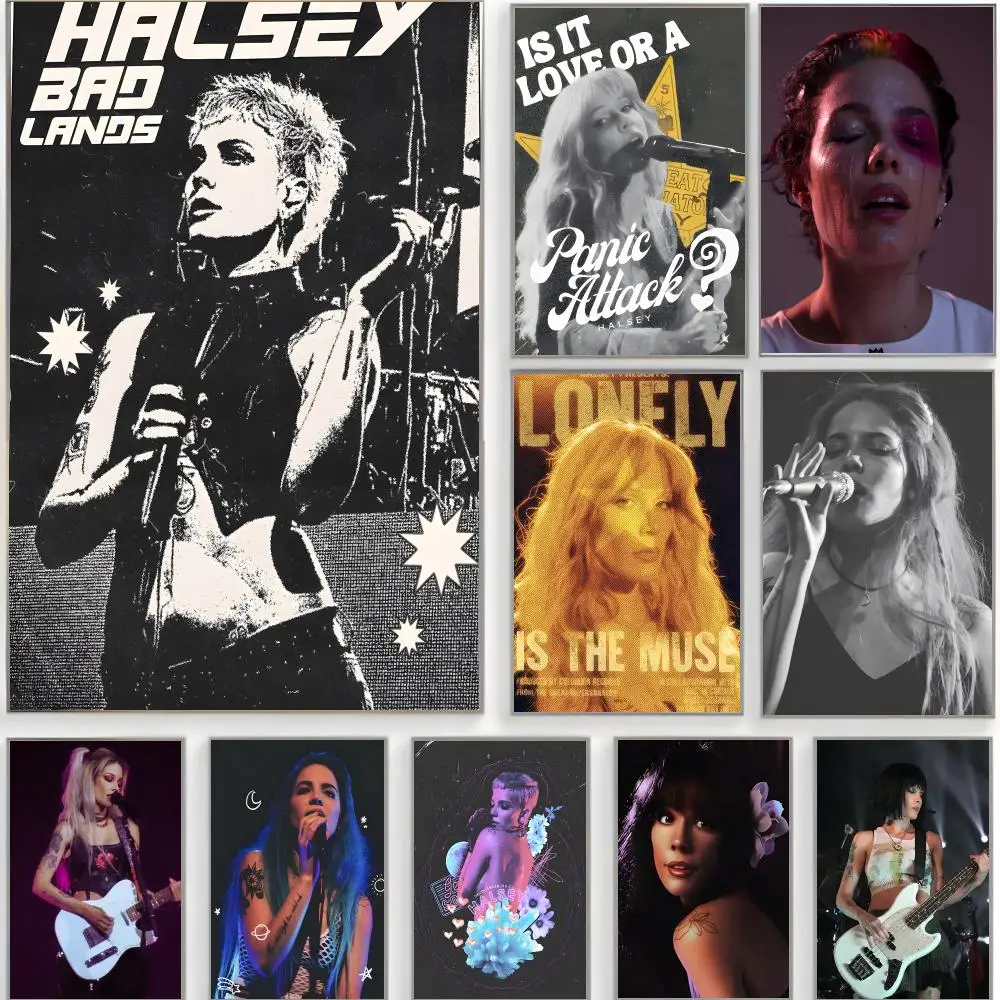 pop singer h-halsey Poster Classic Wall Art  Home Decor  Peel and Stick Unframed