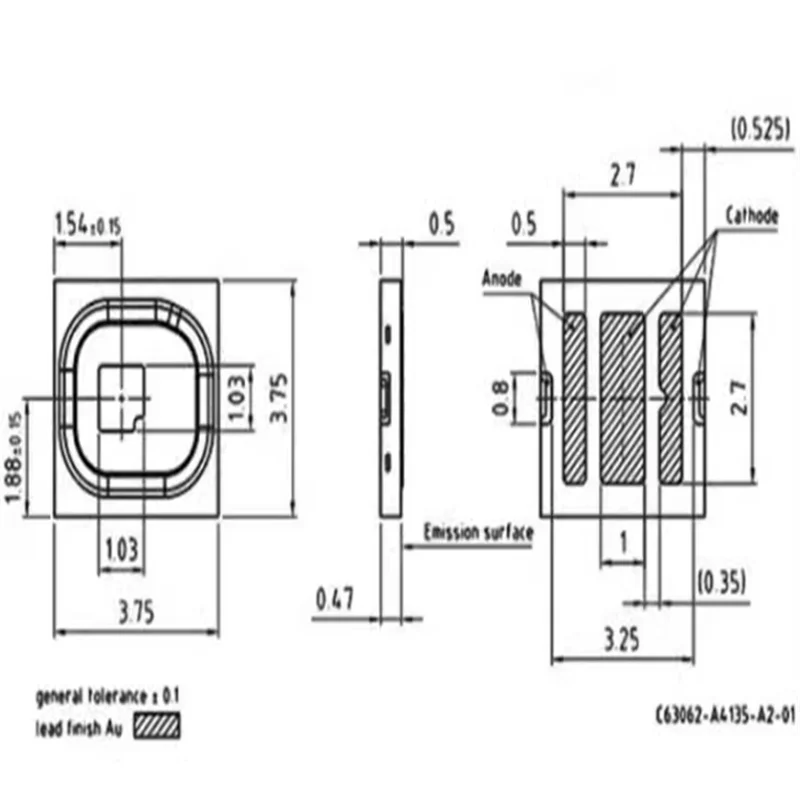 100pcs SMD LED lamp bead model: LCG CR9N car light 1000mA high power 3W automobile and motorcycle steering fog light