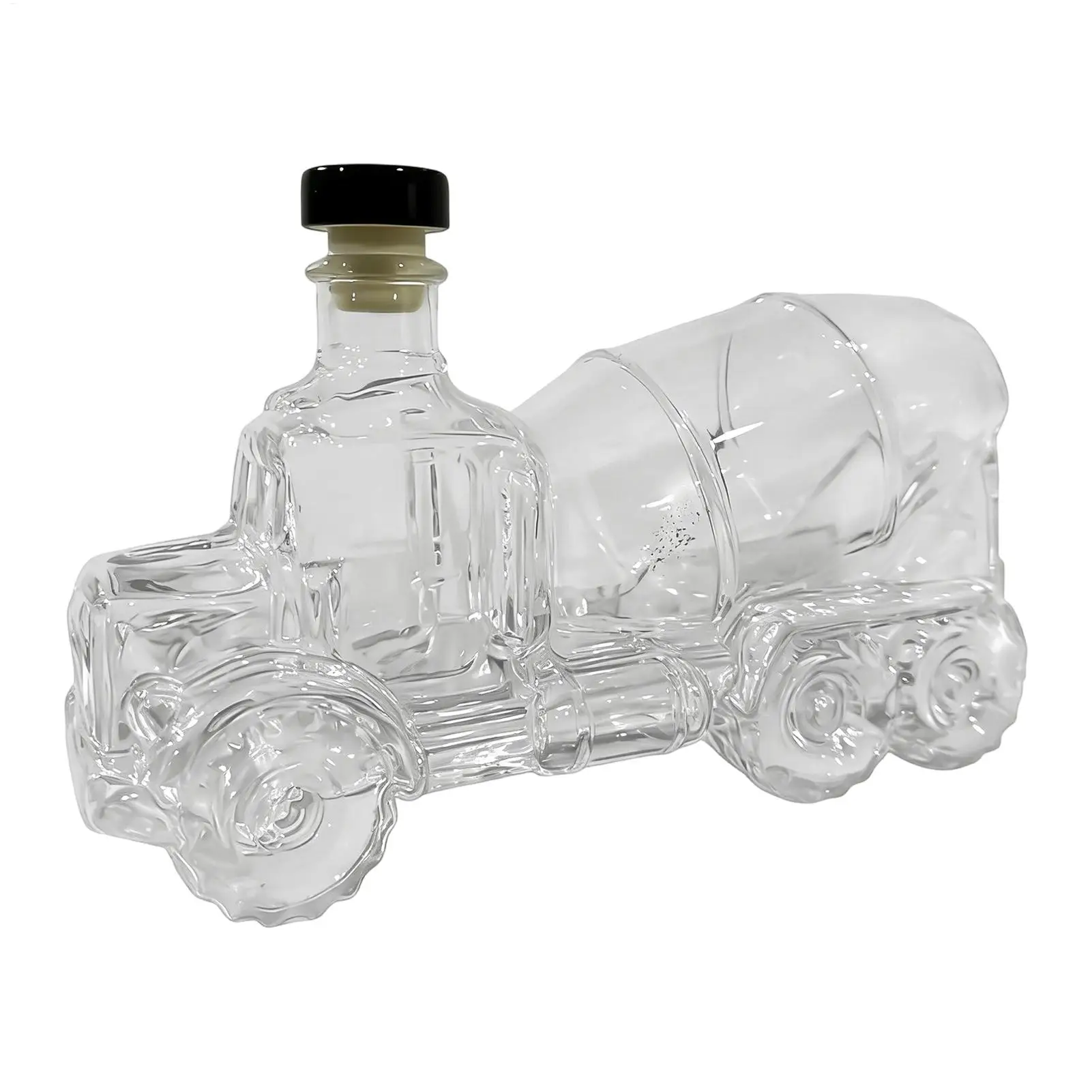 Creative Whiskey Bottle Wine Decanter - Transparent Glass Cement Blender Design - Vodka Spirits Dispenser Home Restaurant Decor
