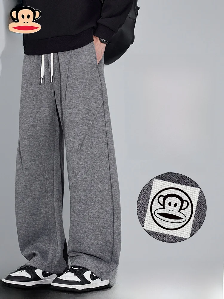 

Мужские зимние утепленные брюки Paul Frank с широкими штанинами и флисовой подкладкой, повседневные шерстяные спортивные штаны свободного кроя, удобные, прямые.