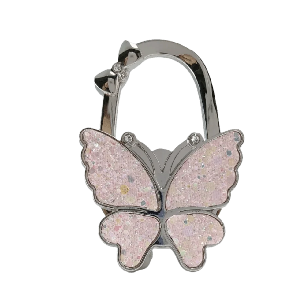Pretty Butterfly Handbag Hook for Women Portable Creative Table Hanger Durable Foldable Purse Hook for Table