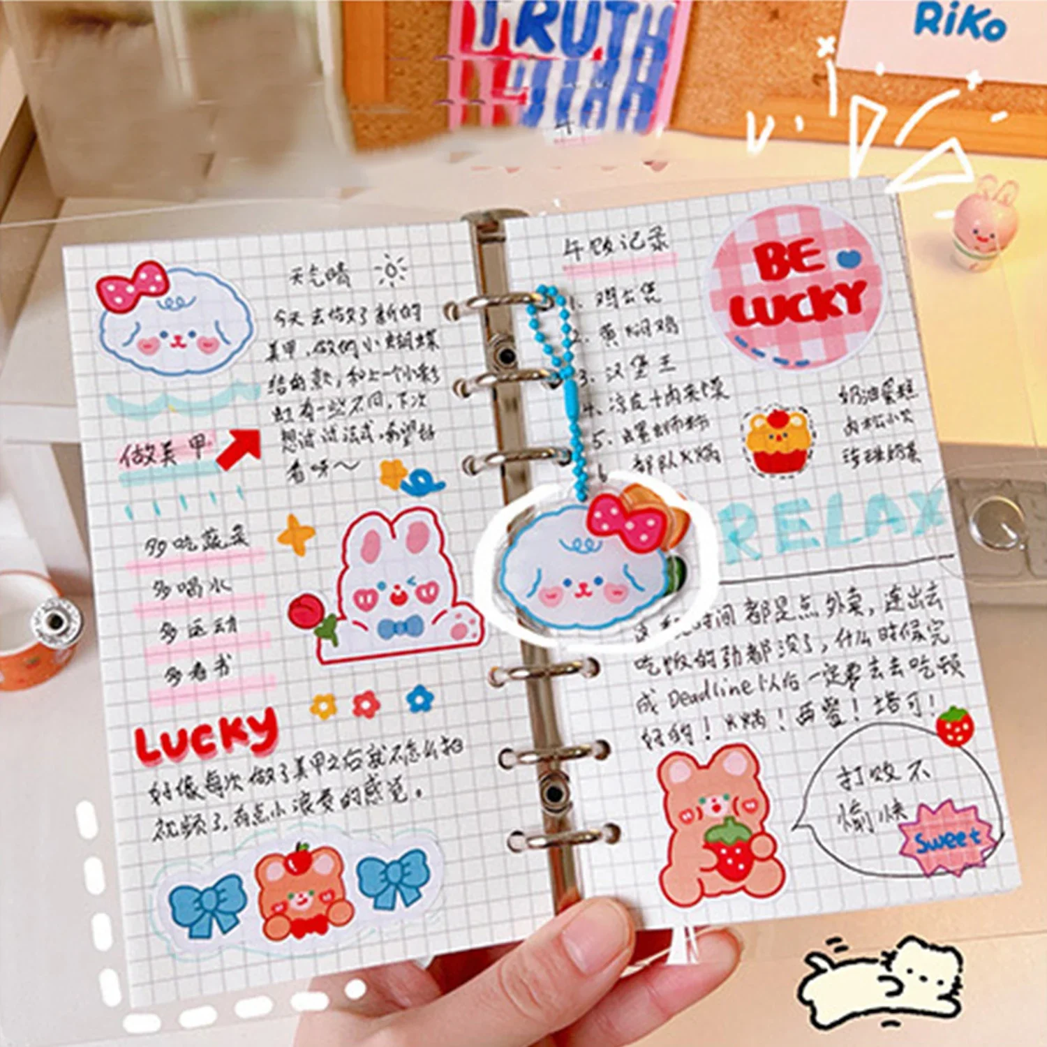 Kawaii PVC Loose-leaf Notebook Cover Hand-book DIY Transparent Coil Sprial Books Cute Agenda Journal Planner journal notebook