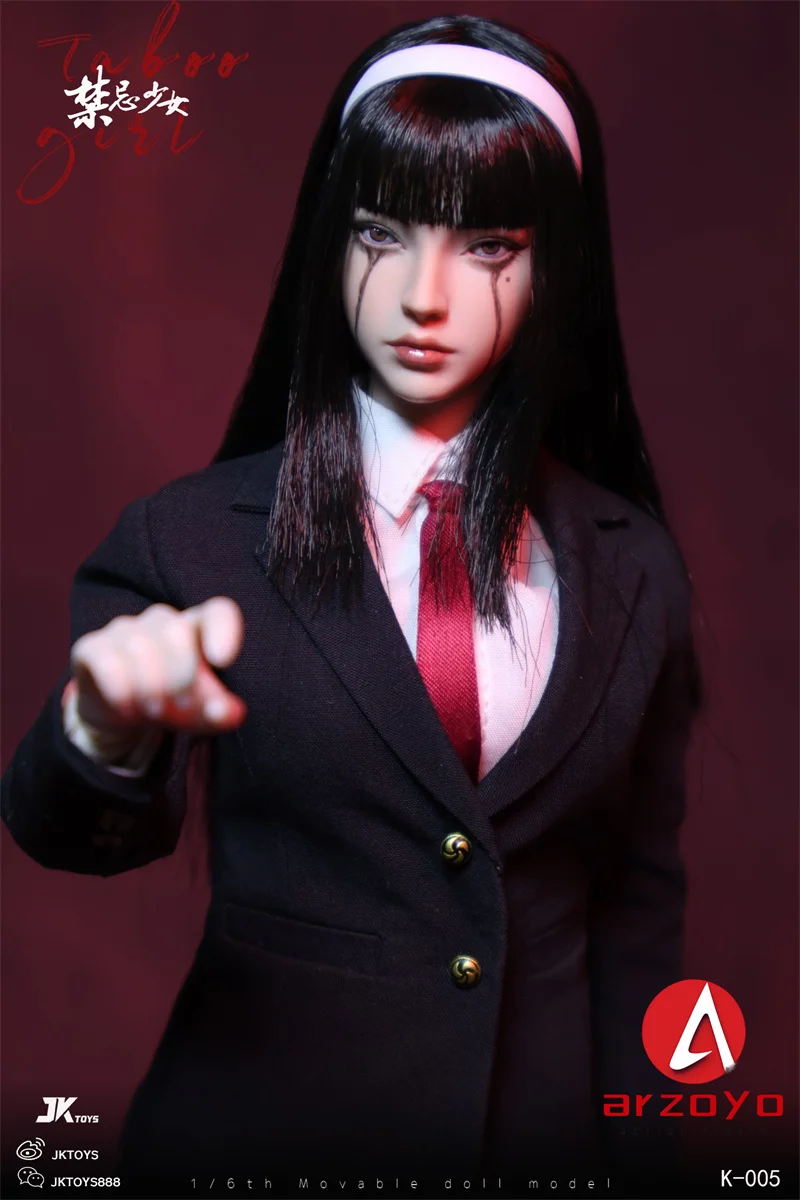 В наличии JKTOYS K-005 1/6 Taboo Girl Tomie подвижный глаз двойная голова фигурка 12 дюймов женщина-солдат модель полный набор Коллекционная
