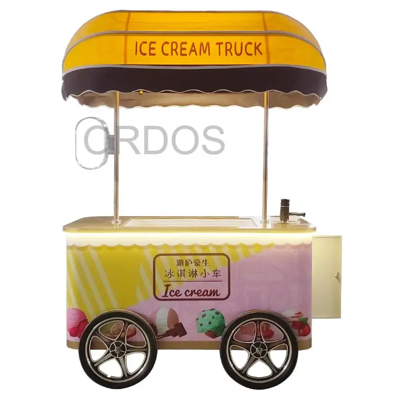 Summer Popular Street Application Gelato Cart Italian Ice Cream Cart Factory Price