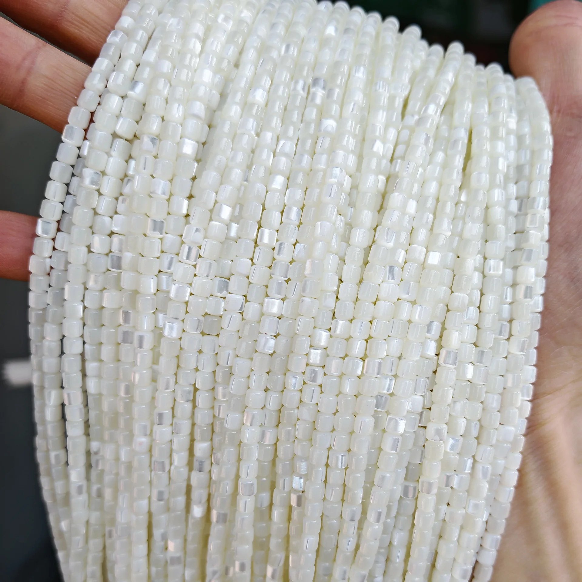 Natural Shell Horseshoe Shell Freshwater Shell 3.5mm * 3.5mm Small Cylindrical Loose Beads Work in Progress Clothes Accessories