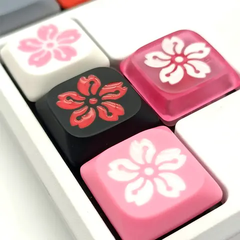 Teclas de resina de perfil bajo para teclado mecánico, teclas de flor de cerezo Sakura, K1, K3, K5Pro, Nuphy, Air75, Air98