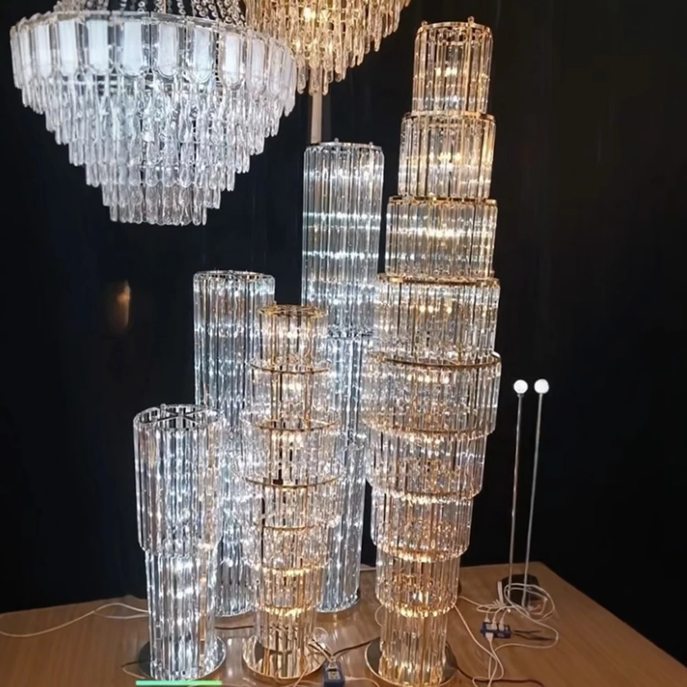 

120cm/180cm/4pcsWedding props acrylic wall lights Stair lights Banquet hall Wedding hall stage background decoration mall props
