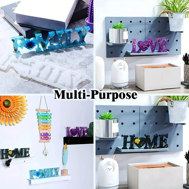 3 قطعة قالب راتينج السليكون مع عبارات الحب العائلية رسالة كلمة الايبوكسي قالب DIY بها بنفسك الفن مجوهرات ديكور المنزل/صنع عيد الحب