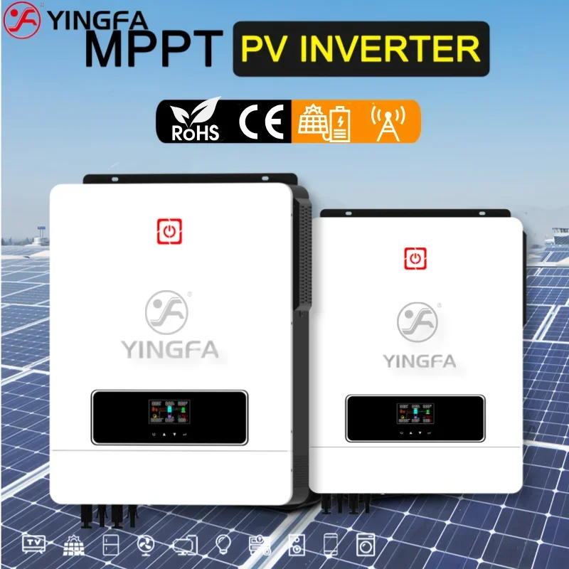 YINGFA 8.2KW Hybrid AC Output On Off-Grid Solar Inverter Pure Sine Wave 220VAC 48VDC Input 160A MPPT Solar Charger 8000w 8200w