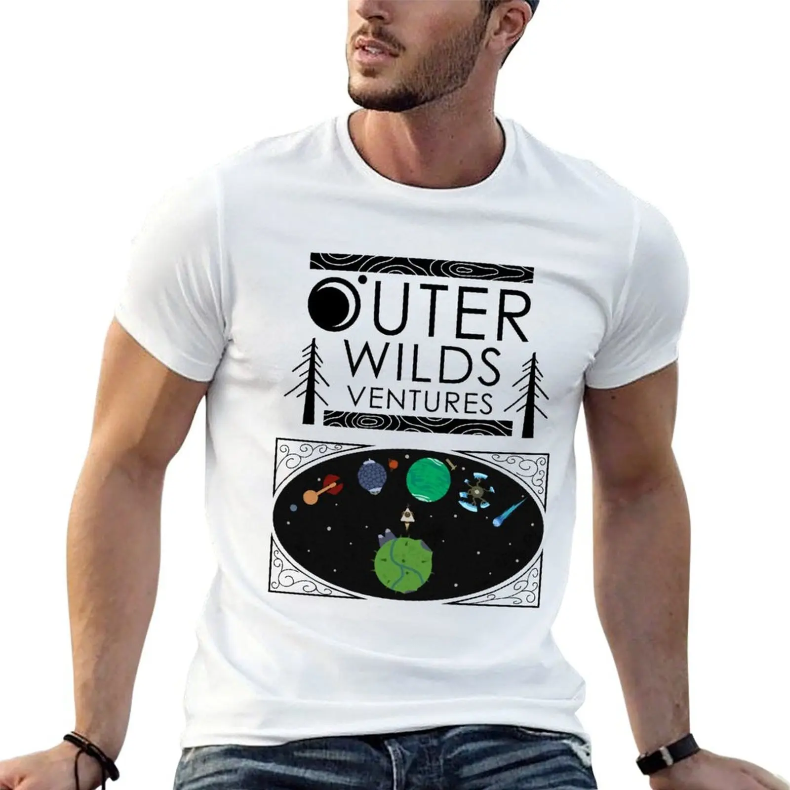 

Outer Wilds Ventures Handbook T-Shirt man t shirts for men t shirt man plain t shirts for man pack cotton T-Shirt