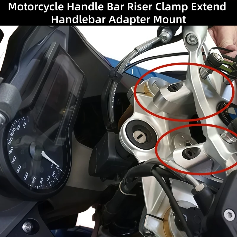 Motorcycle Handle Bar Riser Clamp Extend Handlebar Adapter Mount For BMW R1200 1200 1250 R1200RS 2014-2018 R1250RS 2018-2024
