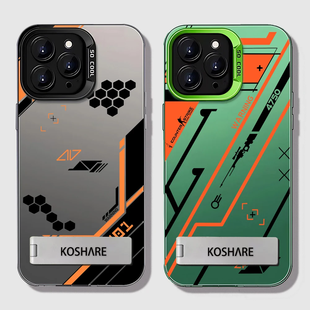 CS GO CS حالة مع حامل لـ OPPO Realme ، ضربة مضادة للألعاب الساخنة ، Realme 9i ، 10 ، 11 ، 12 Pro ، C12 ، C15 ، C31 ، C33 ، C35 ، C53 ، C55 ، C65 ، برو بلس ، 5G