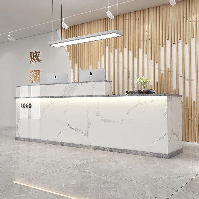 

Modern Light Luxury Reception Desks Counter Service Design Stands Reception Desks Checkout Elegant Scrivania Office Furniture