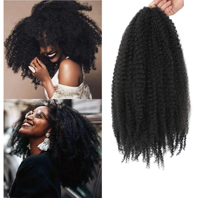 Marley Hair 50.8 cm Long African Curly Twist Synthetic Hair #2 Hair Marley Braids for Artificial Crochet Hair 3-Pack
