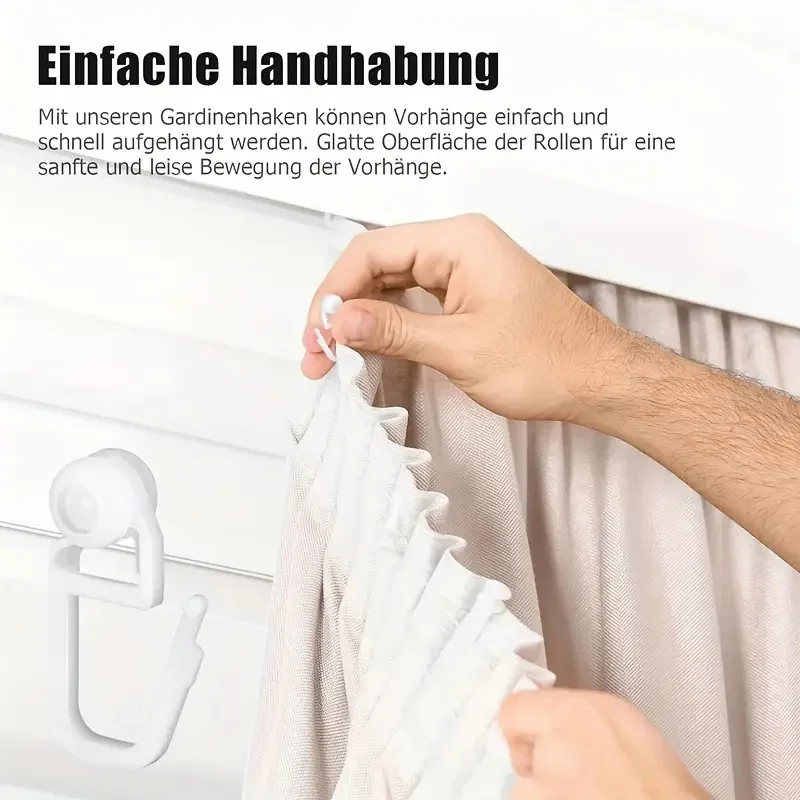 50pcs Nano Silent Curtain Pulley AccessoriesCurtain Track Hooks Curtains for Living Room Blinds for Bedroom Classic Clip Style