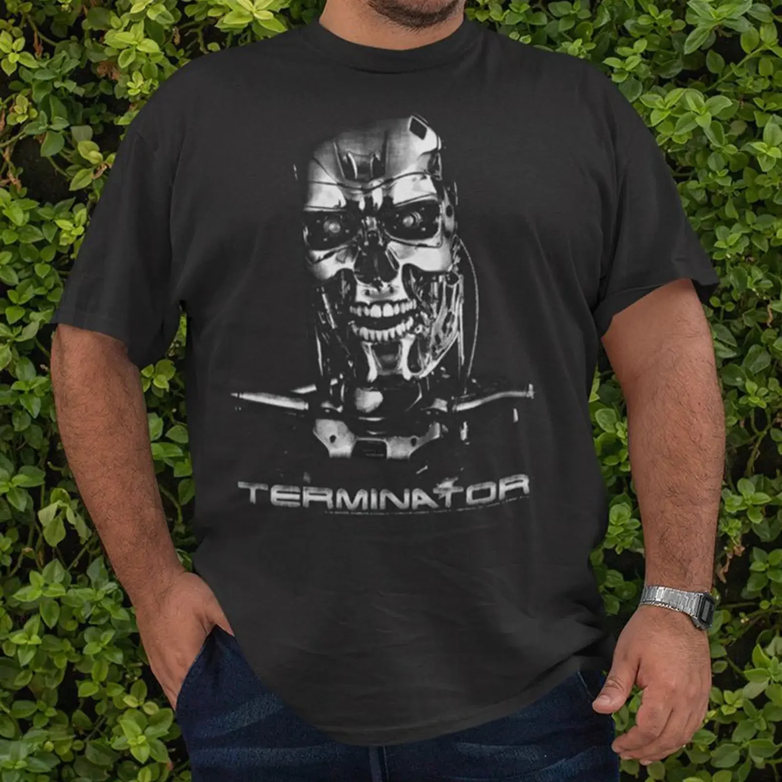 TERMINATOR CHROME BIG AND TALL T SHIRT HYPER iCONiC vintage Washed Slightly fashion Breathable homme Unisex designer clothes