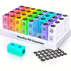 Monthly Pill Organizer 2 Times a Day,31Day Pill Box AM PM, Twice a Day AM PM to Hold Vitamins, Supplements and Medication