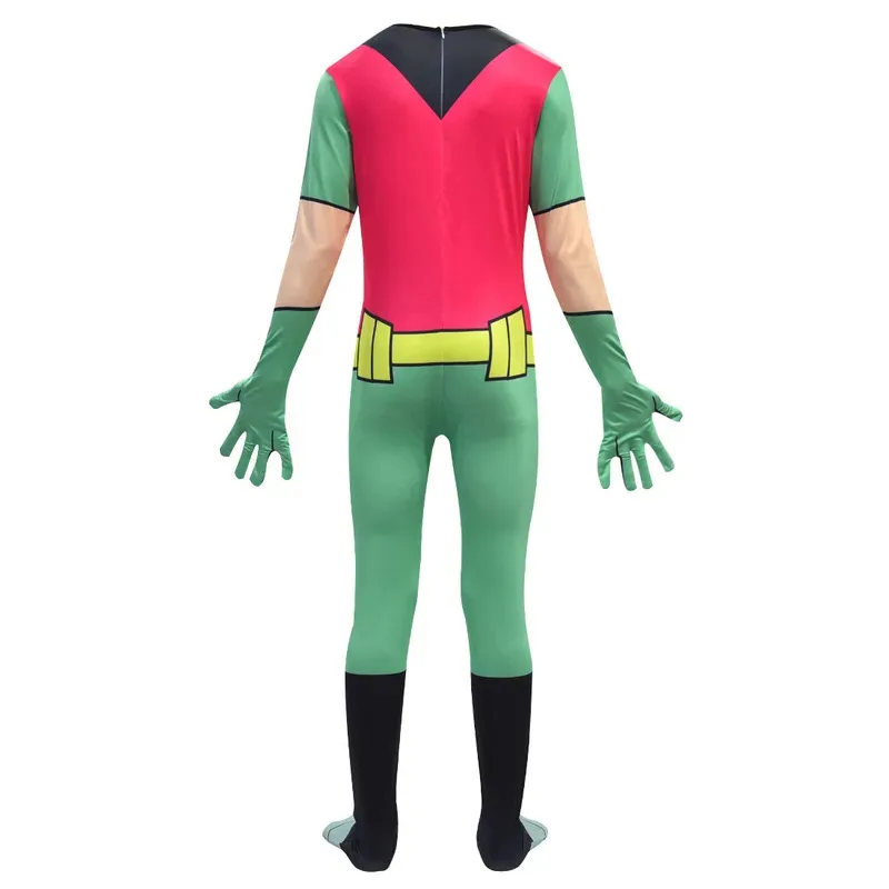 Halloween Costumes for Kids T-Teen T-Titans Go Robin Cosplay Boys Girls Bodysuit cloak Cartoon Superhero Carnival Party Clothing