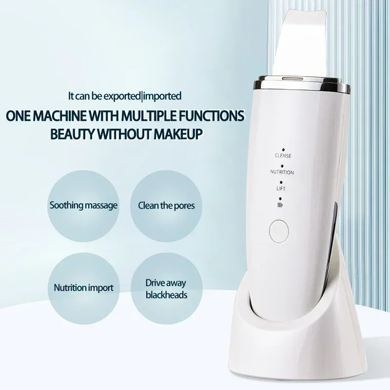 Ultrasonic Skin Scrubber Blackhead Remover Face Clean Massager Pore Deep Care Professional Sonic Peeling Device for Facial Wash