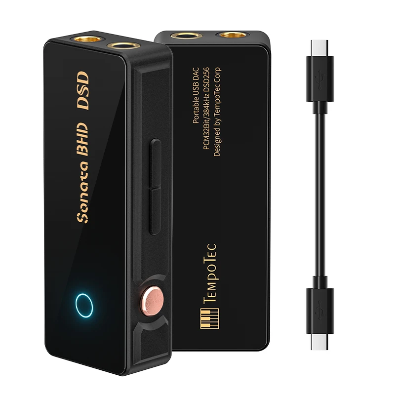 TempoTec Sonata BHD tragbarer USB-C-Dongle DAC&AMP, 3 Verstärkungsstufen, 4,4 mm und 3,5 mm, DSD256 PCM32Bit/384 kHz