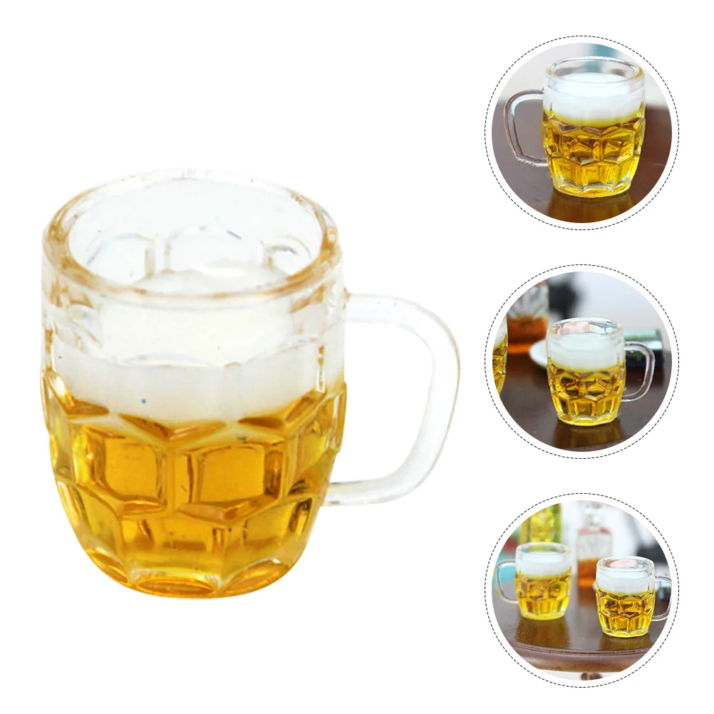 

6 Pcs Simulation Beer Desktop Mini Mugs Accessories Scene Adorns Decorations Resin Tiny House Ornaments Model