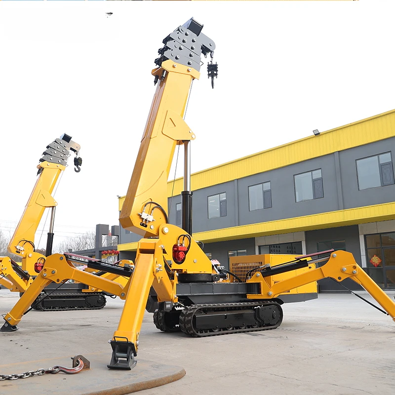 Working in Narrow Space Mobile Crane Assembly Wireless Boom Diesel Mini Crawrler Crane Price 8 Ton Fast Delivery Spider Crane