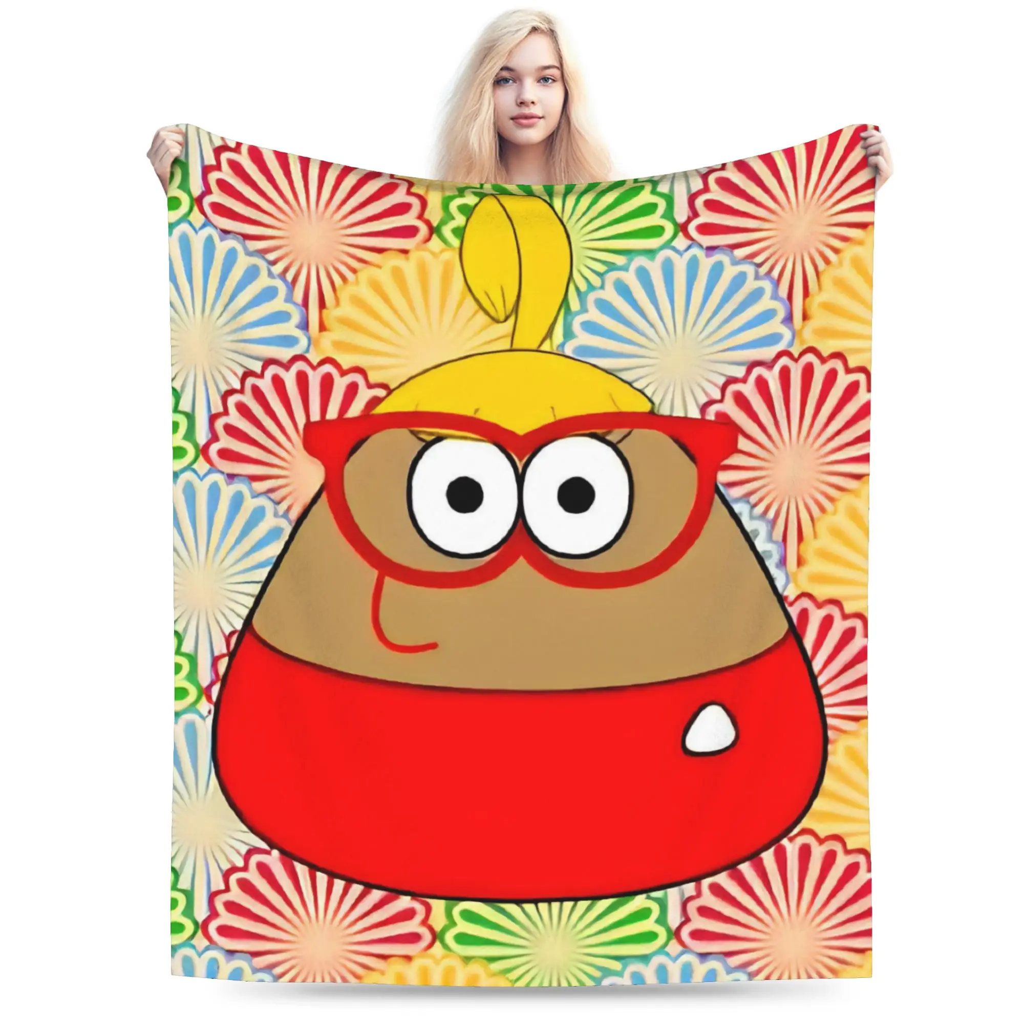 My Pet Alien Pou Accessories Blanket Super Soft Cozy  Throw Blankets for Bed 50x60 Inches Multi-size Bedspread