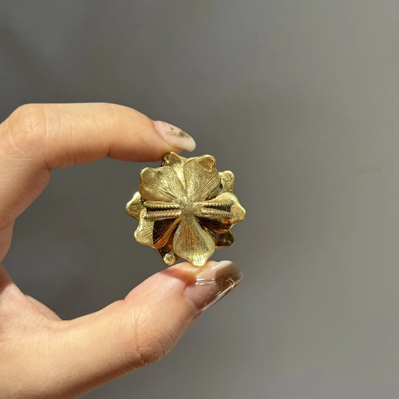 Vintage Enamel Rings Flower Peacock Ring - Image 6