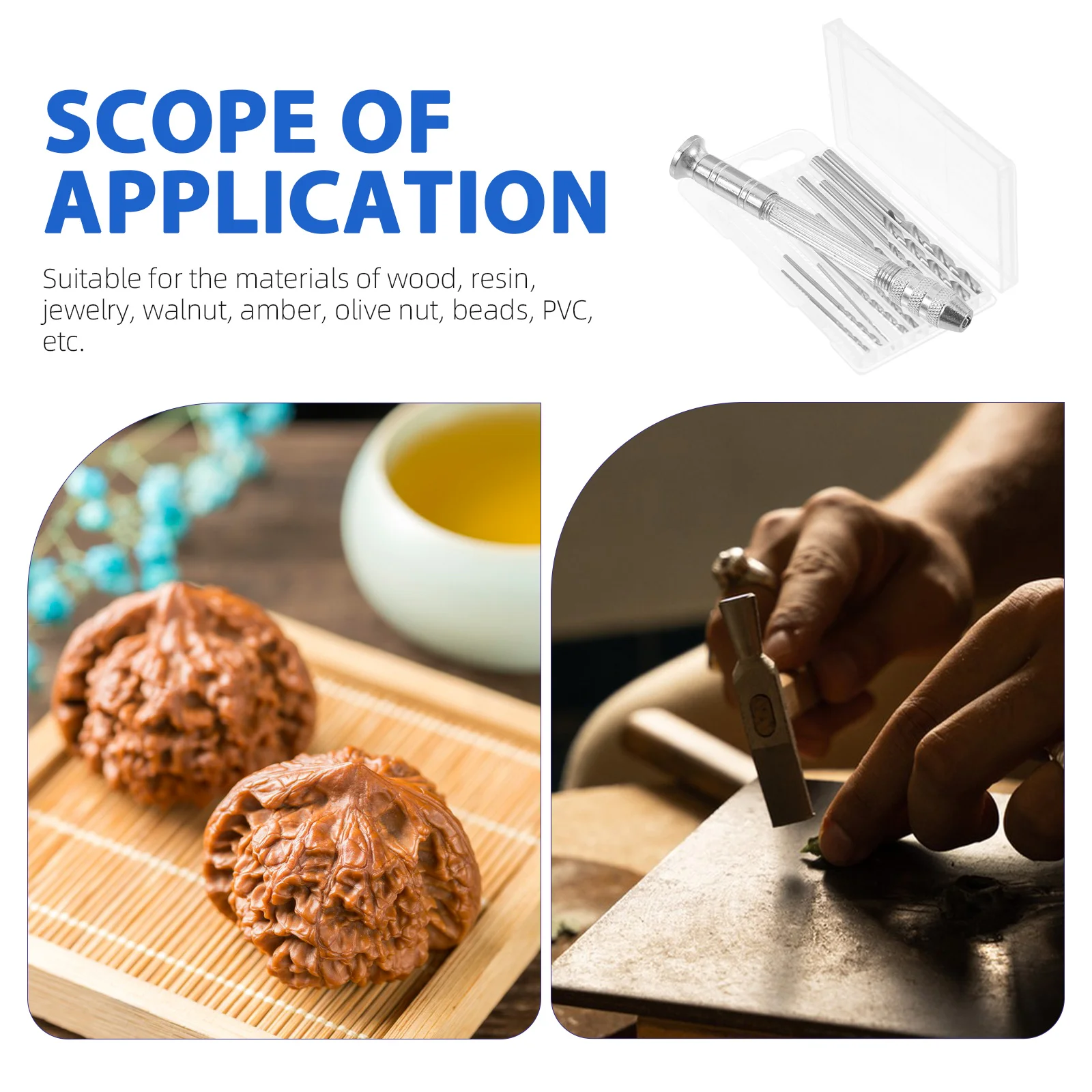 دبوس ملزمة الحفر اليدوية مع 10 لقمة ثقب قابل للتعديل بدون مفتاح تشاك أداة دوارة دقيقة للمجوهرات الخرز البلاستيك الراتنج PVC الاكريليك