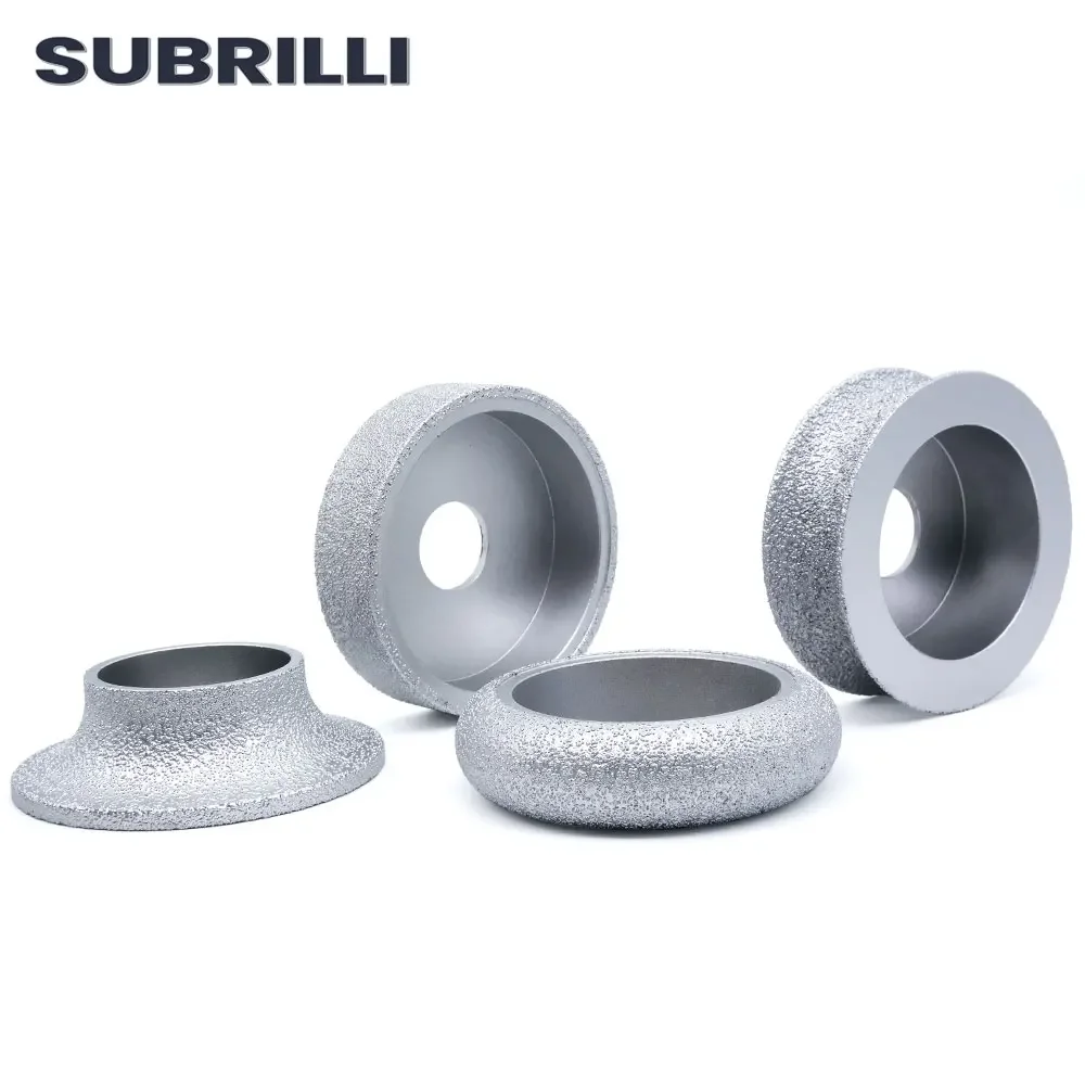 SUBRILLI Hút Chân Không Chia Lửa Bằng Đồng Nguyên Kim Cương Hồ Sơ Đá Mài Nòng 20Mm 3Inch/75Mm Mài Bánh Xe Bullnose Cột edge Chà Nhám