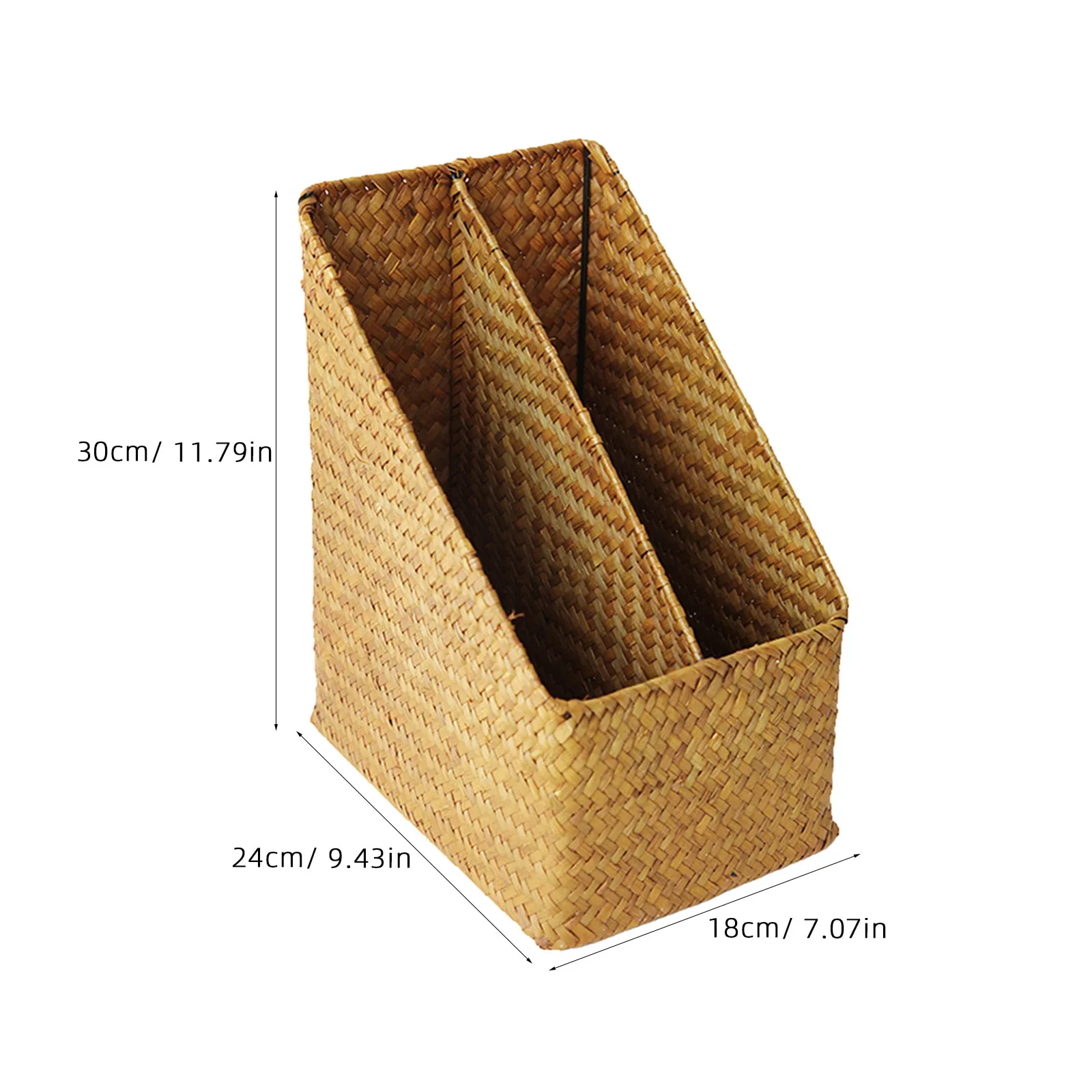 Thickened Handwoven Straw File Organizer Desk Book Holder Document Storage Rack for Libraries Offices Classrooms Homes Dorms