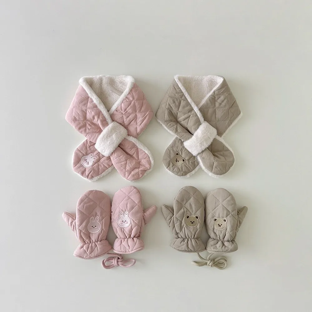 

Детские новые теплые перчатки, шарф, водонепроницаемые ветрозащитные снежные перчатки, шарф, лыжные перчатки с животными, зимние