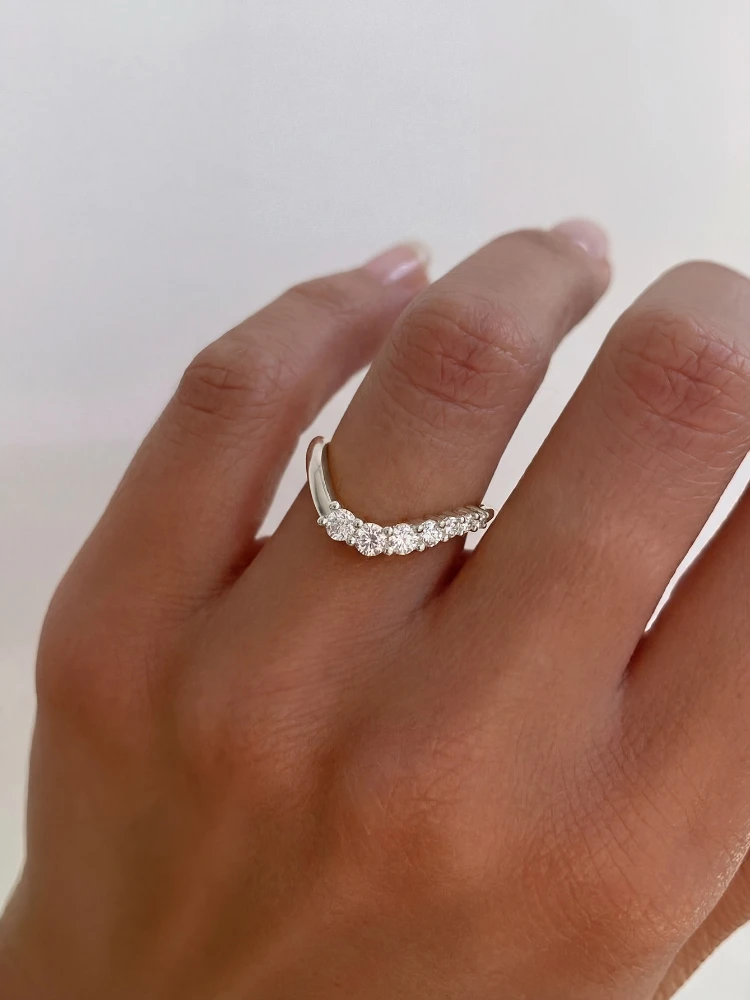925 Sterling Silver Minimalism Fashion Wave Zircon Ring For Women Engagement Wedding Anniversary Party High Quality Fine Jewelry view 2