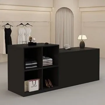 Simple middle clothing store black display stand flowing water display display cabinet women's clothing single-sided