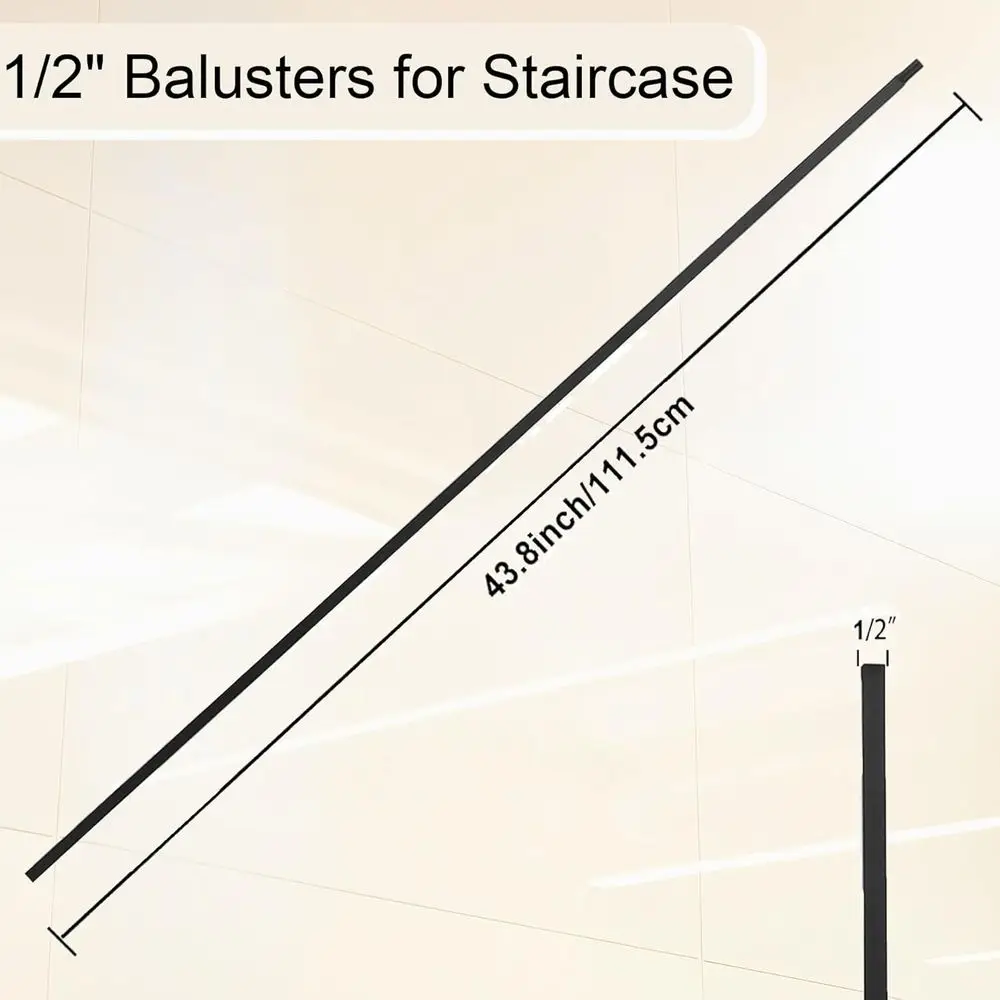 Set of 30 Iron Staircase Rods with Square Spindles, Suitable for Modern & Traditional Interiors