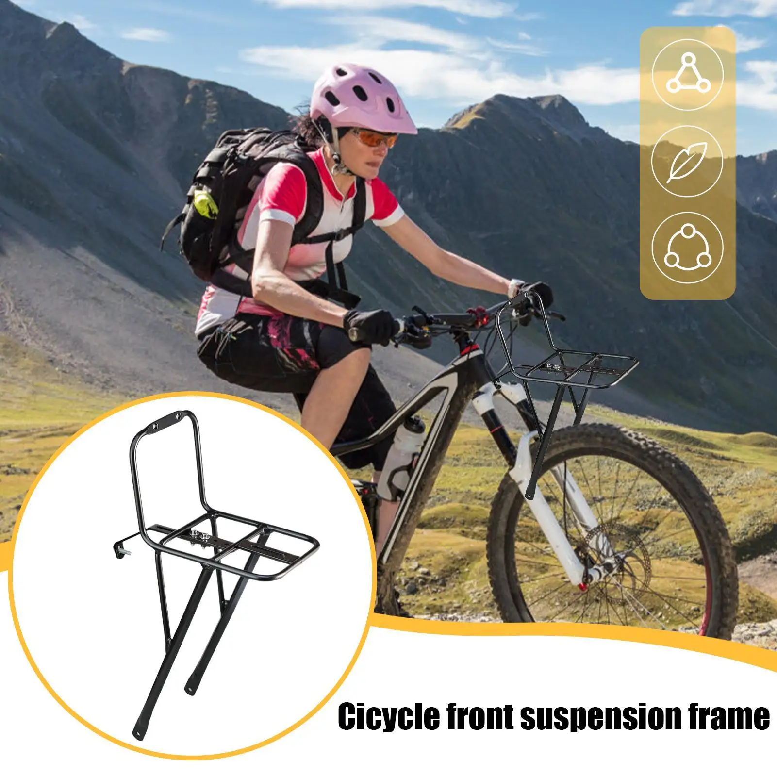 

Bike Front Rack Bike Luggage Carrier Support Holder Bracket For Transport Basket Bag Daily Commuting Mountain Biking Cruiser