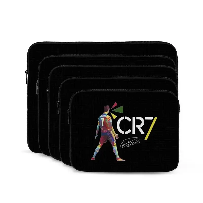 Custom CR7 Football Soccer Print Laptop Sleeve Bag Portable Business Briefcase Protective Case for Ultrabook Notebook Tablet