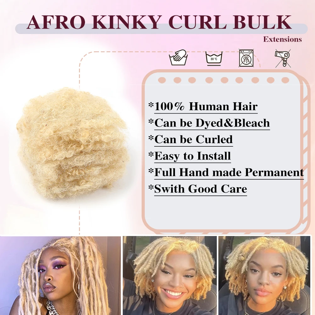 613 # Afro Kinky massal 100% ekstensi rambut manusia Reggae kepang kotor rambut Crochet alami Brasil gimbal