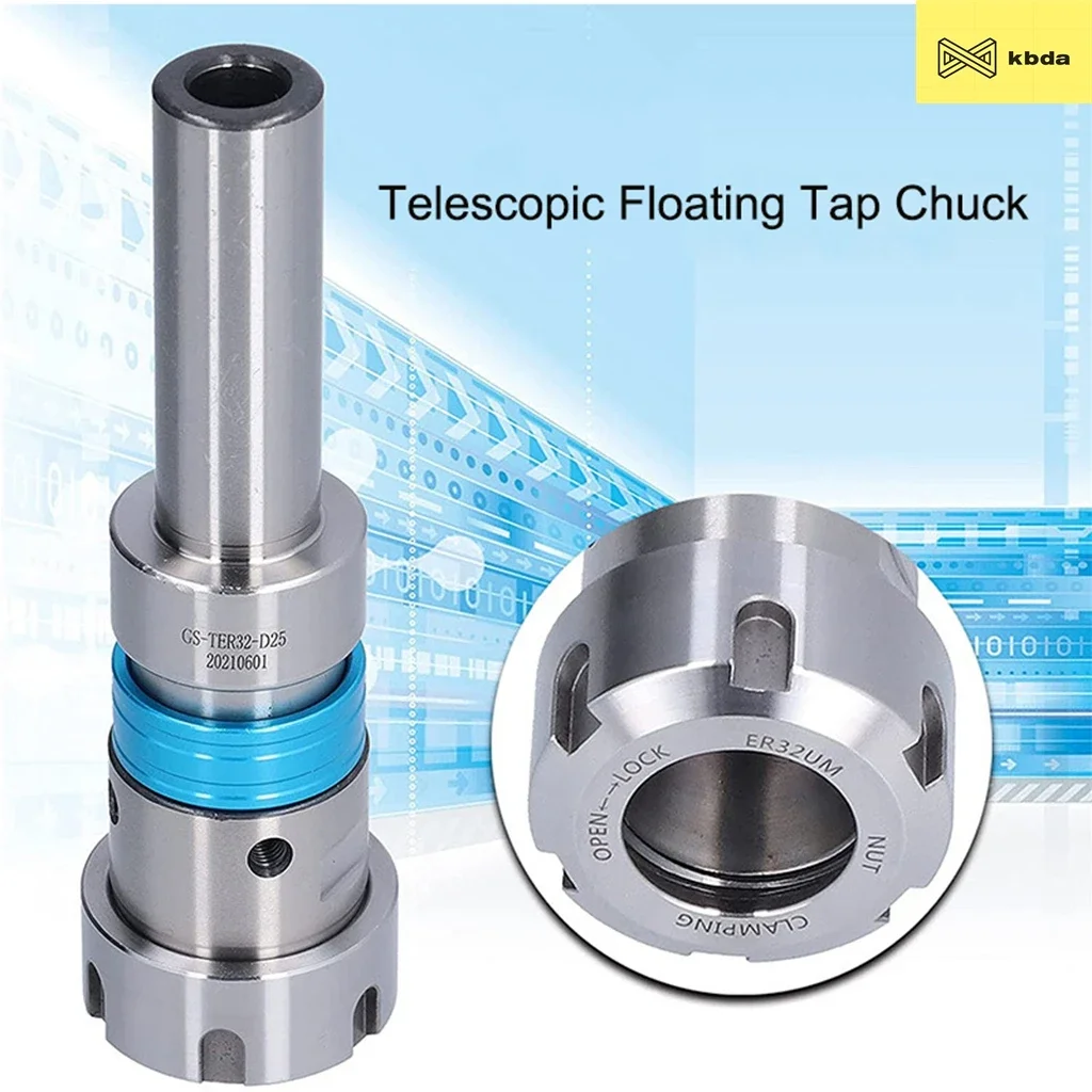 KBDA MT3 MT4 TER16 TER20 TER25 CNC Lathe Telescopic Floating Tap Chuck Clamp Torque Overload Protection Flexible Tapping