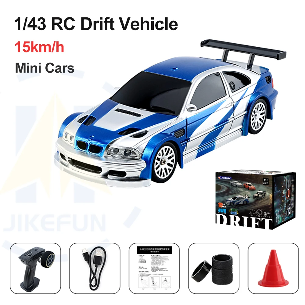 1/43 RC Car Mini Racing Cars 2.4G Radio Control Drift Car 4WD Off-road High-Speed Motor Vehicle Model Zabawki dla chłopców Mini prezenty