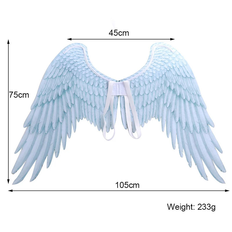 Black Angel Wings White Fairy Wings Fancy Costume Halloween Party Carnival Cosplay Wings Adult Men Ladies