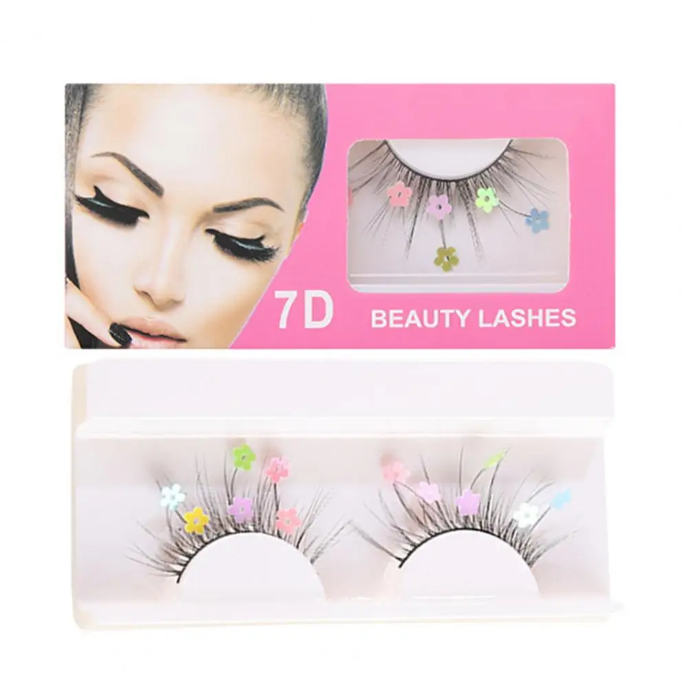 

1 Pair Sequin False Eyelashes Natural Curl Reusable Handmade Christmas Party 3D Faux Mink Eyelash Makeup Accessories