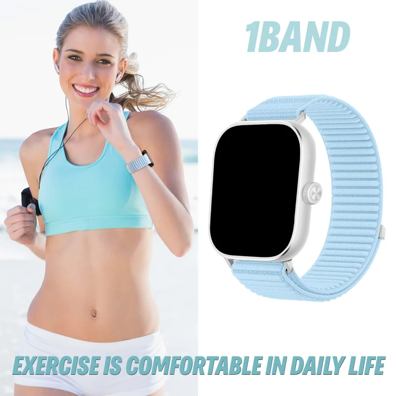 Wild Mountain Pattern Woven Band for Redmi Watch 6/5/4 For Xiaomi 8 Pro/9 Pro Breathable, Sweat-Absorbent Nylon Strap