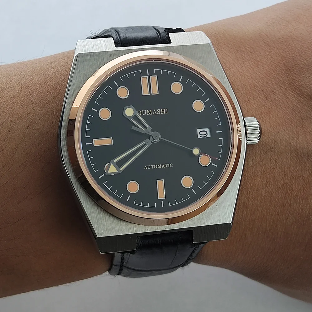 ساعة OUMASHI NH Series 35 Player 39.6mm حافظة من الفولاذ المقاوم للصدأ مع ساعة رجالية NH Series 35 حركة زجاج الياقوت ساعة رجالي