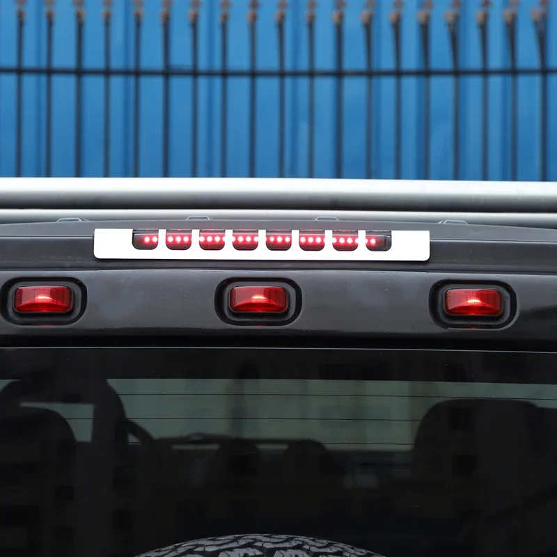 

Для Hummer H2 2003-2009 алюминиевый сплав серебристый автомобиль с высоким креплением стоп-сигнал защитная рамка крышка накладка наклейка автомобильные аксессуары