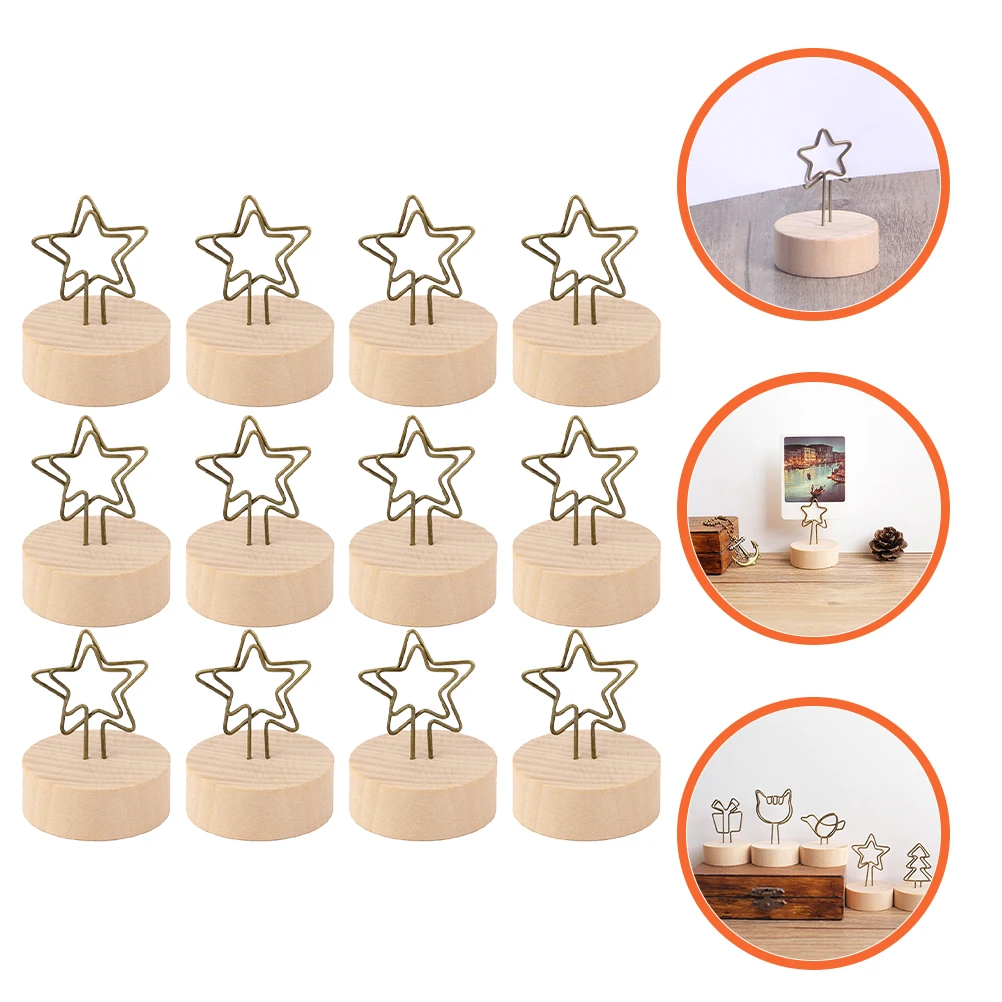 

12 Pcs Photo Clip Table Number Holder Numbers Holders Iron Picture Stands Place Card Small