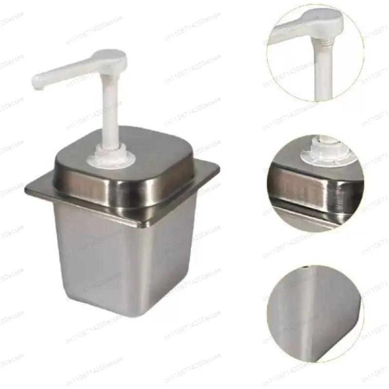 Condiment Pump Bottle 2.3L Manual Salad Stainless Steel Detachable Ketchup Sauce Dispenser Pump for Bar Home Restaurant Kitchen